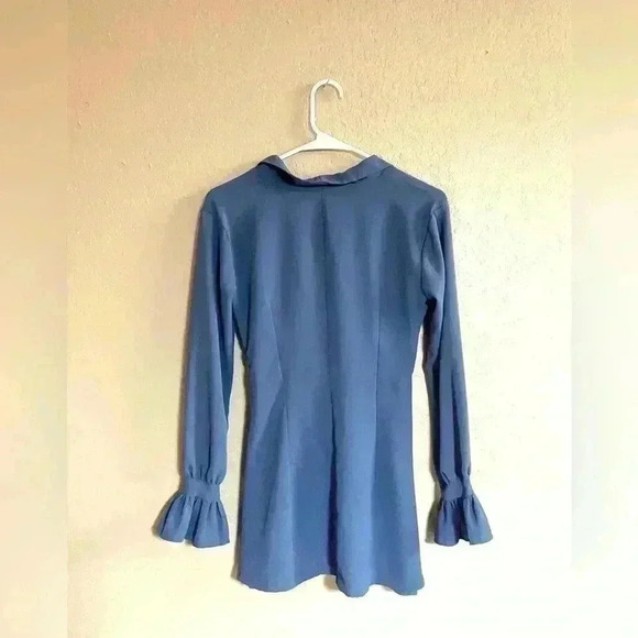 Zara Anos Years Long Sleeve Button Down Ruffle Cuff Sleeve Size S - Picture 4 of 7